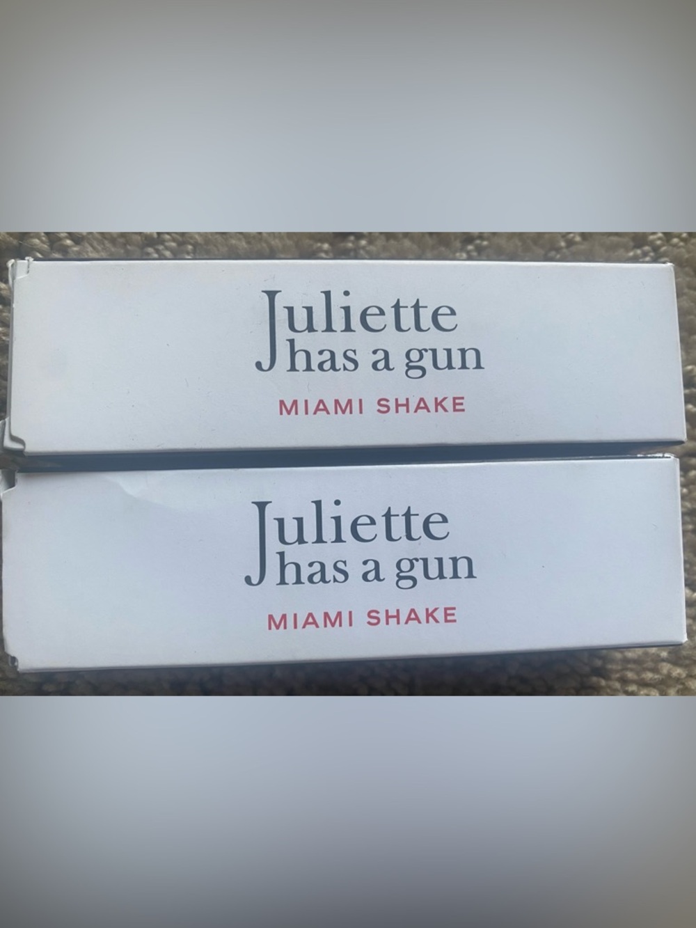 Juliette Has a Gun Miami Shake Fragrance Box - White with Pink Text